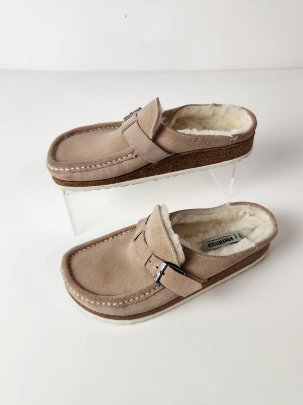 Birkenstock Shoes Womens EU36 US5-5.5 Buckley Shearling Suede Clogs Slip On - Picture 12 of 12